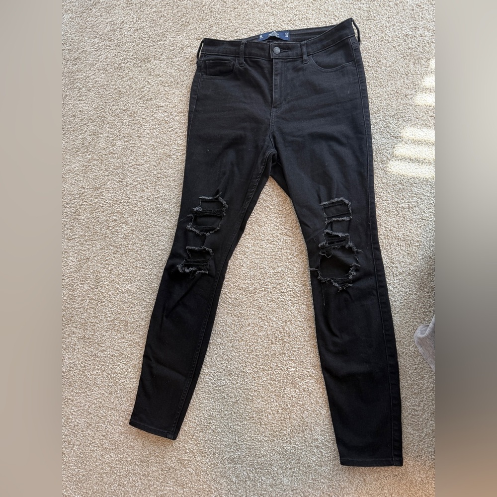 Hollister Black Women's Ripped Skinny Jeans